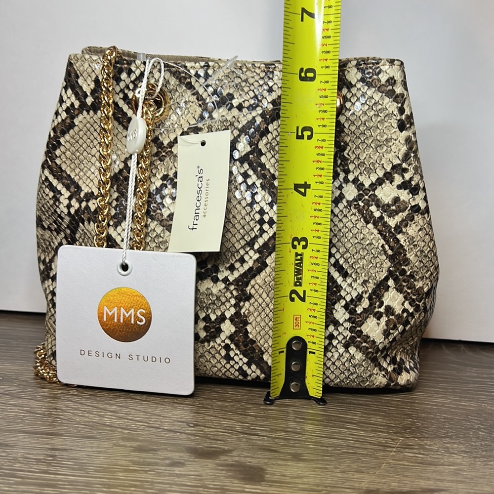 NWT Francesca’s Faux Snakeskin Bag - Picture 8 of 12